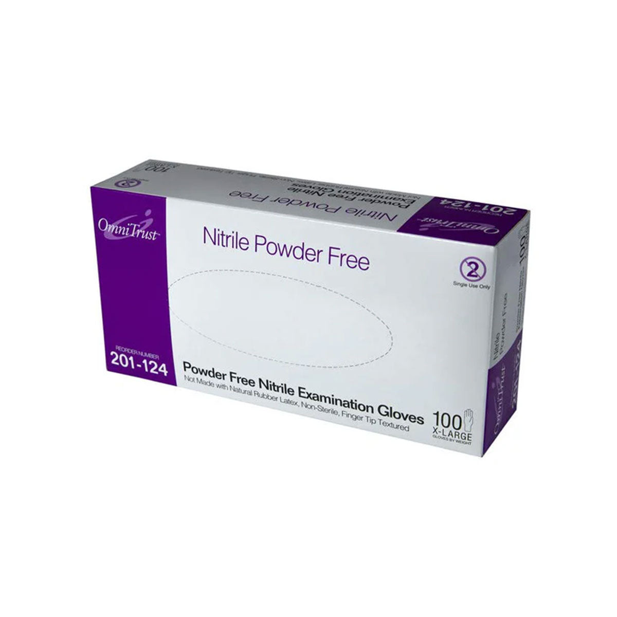 Exam Gloves, Nitrile, Powder-Free, X-Large, 100 Box, Omni Trust